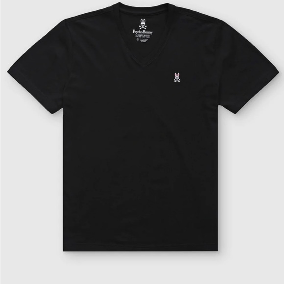 Psycho Bunny Mens Classic V Neck Tee New! - Picture 3 of 5